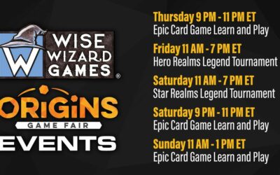 Wise Wizard Games Events at Origins Games Fair 2021!
