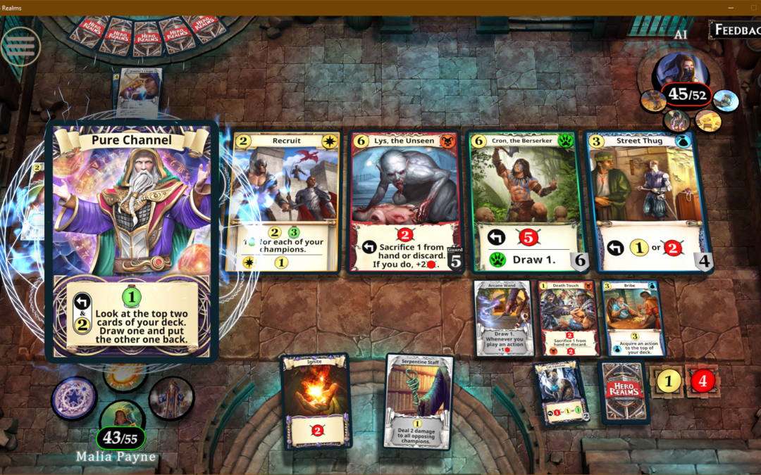 Hero Realms Digital Game Comparison with the physical Hero Realms Deckbuilding Game