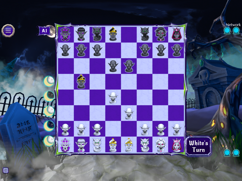 Vampire Chess board during the night phase